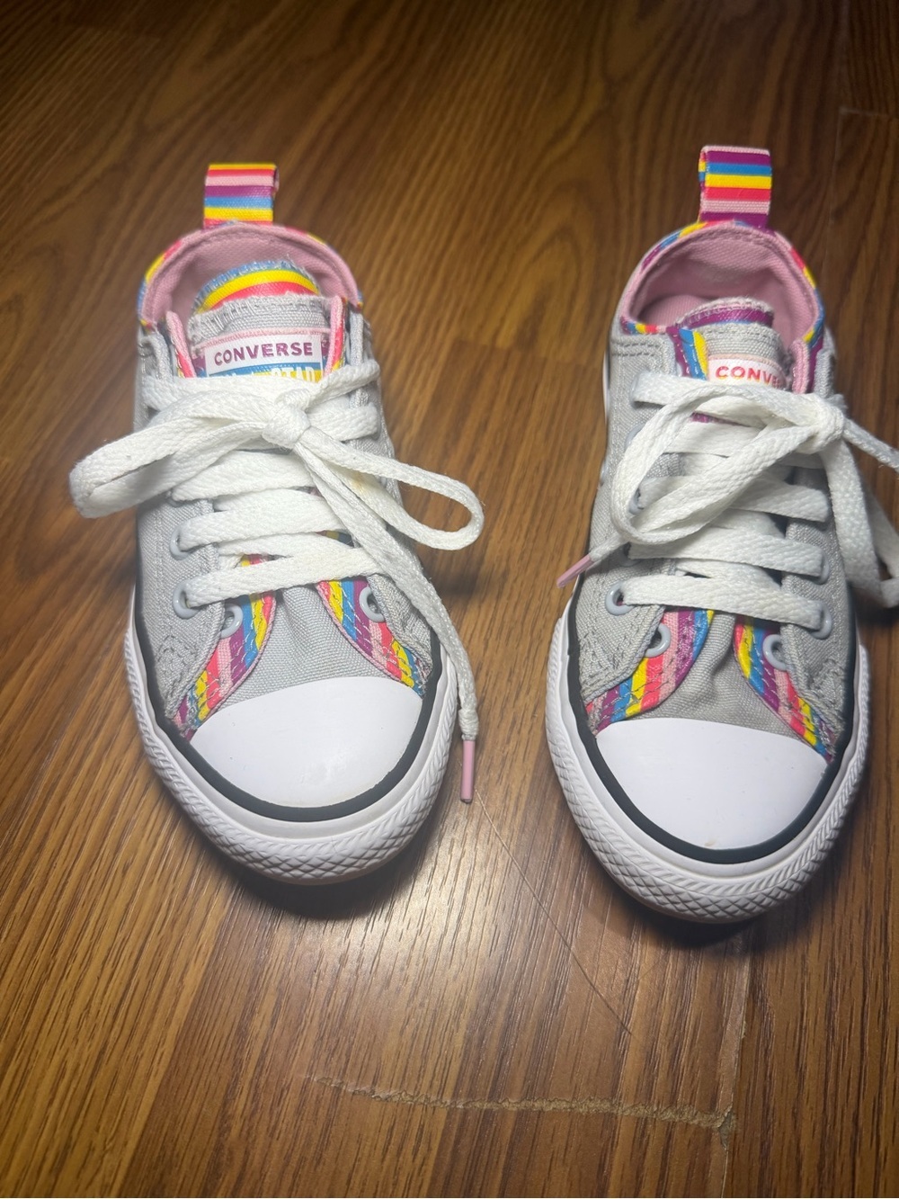 Converse Chuck Taylor All Star Double Upper Grey Rainbow Stripe Sneakers 12